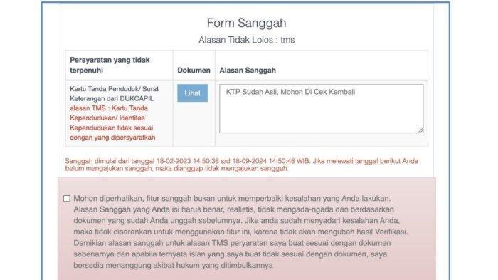 Begini Contoh Kalimat Sanggah TMS Seleksi Administrasi PPPK